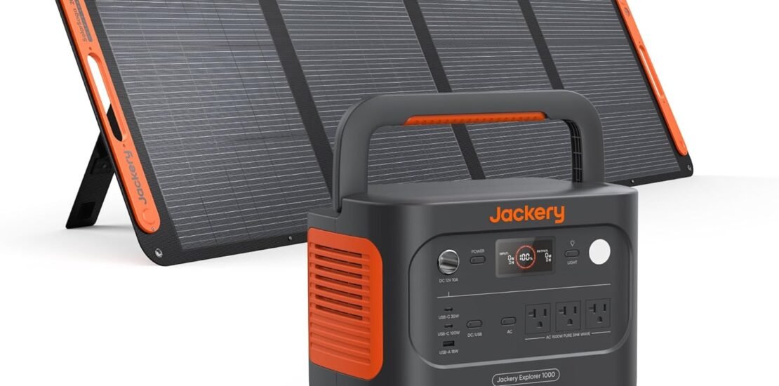 Jackery Solar Generator 1000 v2 and 2x100W Light Panels,1070Wh,1500W AC