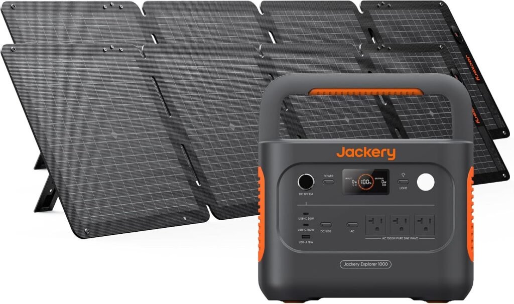 Jackery Solar Generator v2 and 2x100W Light Panels,1070Wh,1500W AC Jackery Solar Generator v2 and 2x100W Light Panels,1070Wh,1500W AC