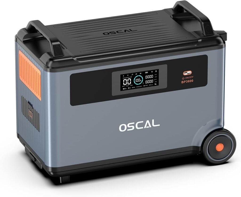 OSCAL PowerMax Power Station 3600Wh Extra Battery, Extra Capacity, LiFePO4 Battery Backup for Home Use, Solar Generator PowerMax 6000 OSCAL PowerMax Power Station 3600Wh Extra Battery, Extra Capacity, LiFePO4 Battery Backup for Home Use, Solar Generator PowerMax 6000
